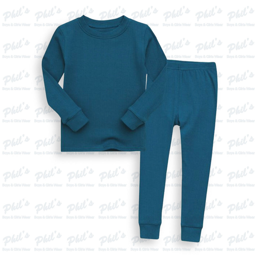 Boys' Peacock Blue Bamboo Pajama