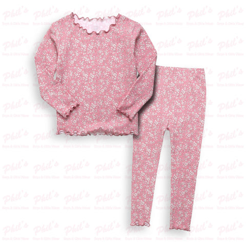 Girls' Pink Floral Bamboo Pajama