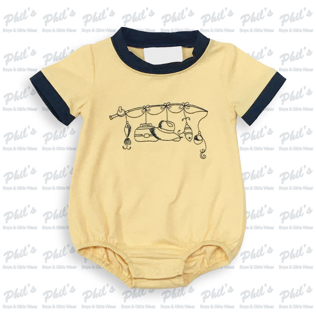 Yellow Fishing Embroidery Bubble