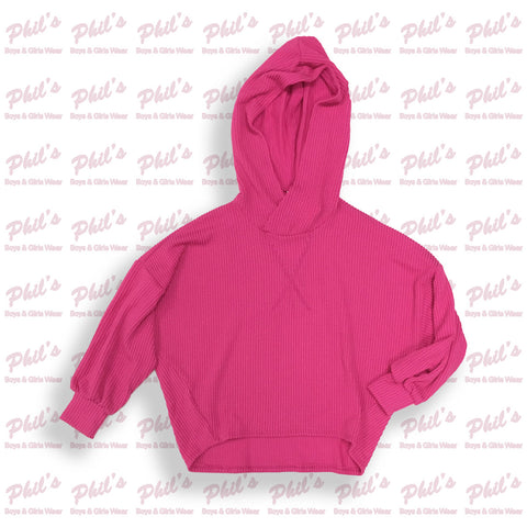 Hot Pink Textured Hoodie