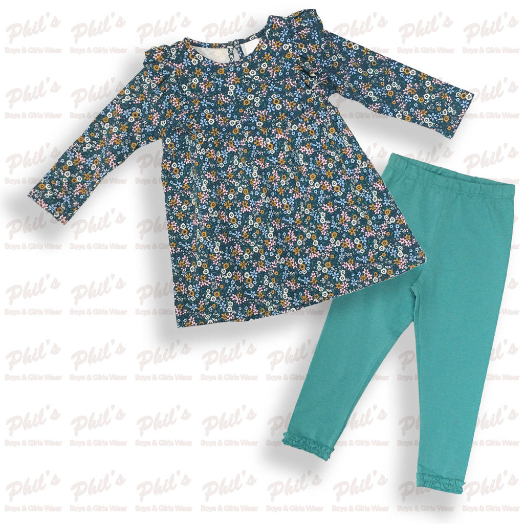 Teal Floral Legging Set