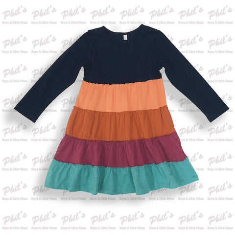 Navy Fall Color Block Dress