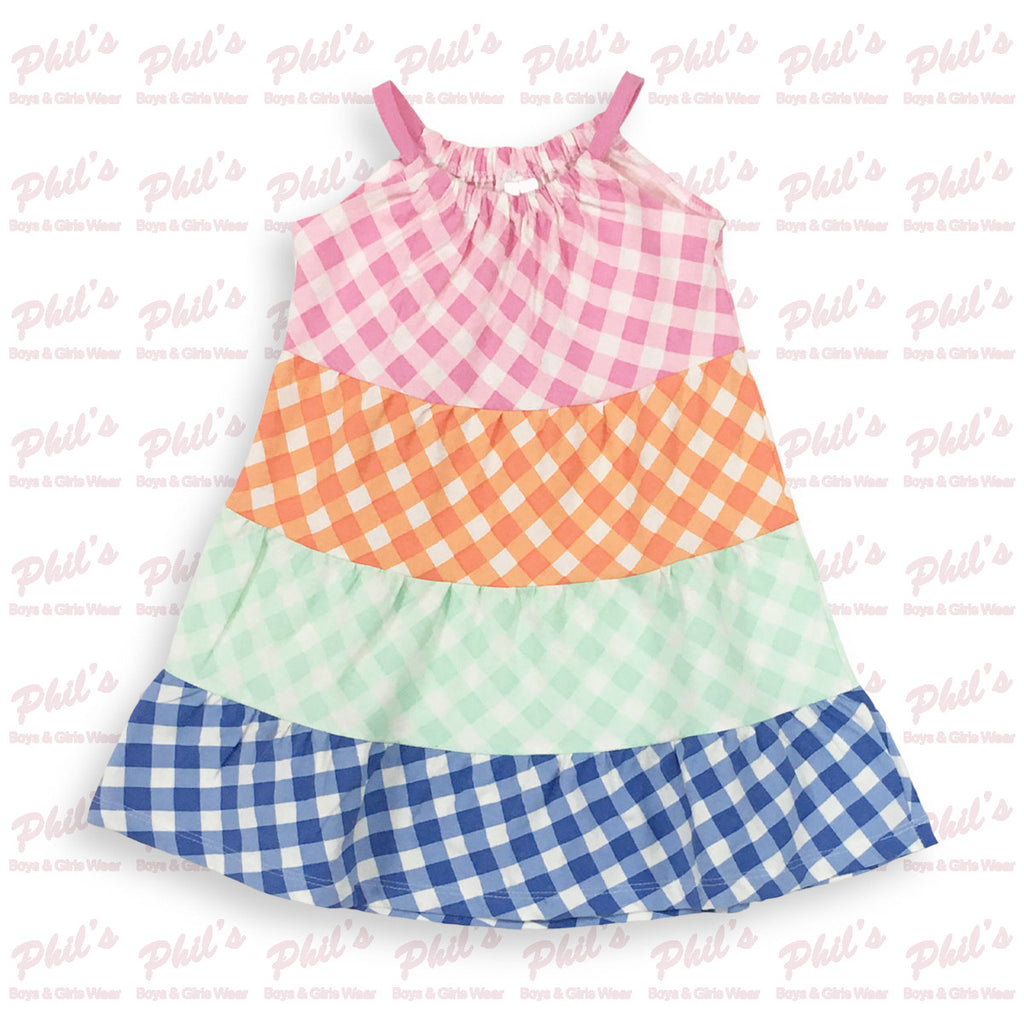 Gingham Color Block Dress
