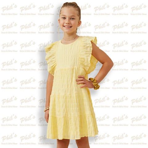 Yellow Textured Dress
