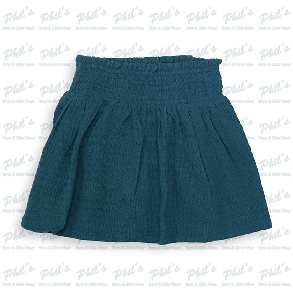 Teal Smock Waist Skort