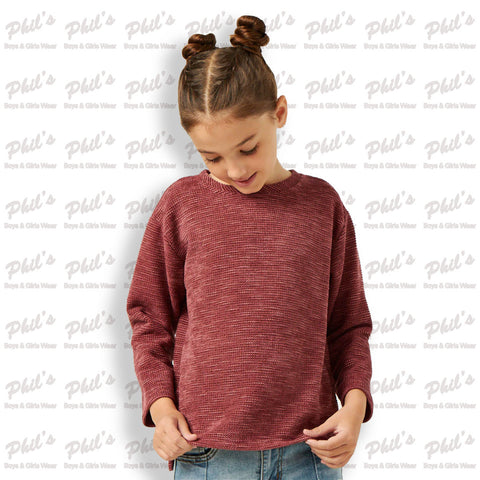 Maroon Textured Sweater Top