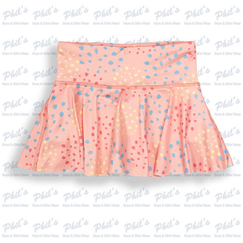 Coral Speckled Dry-Fit Tennis Skirt