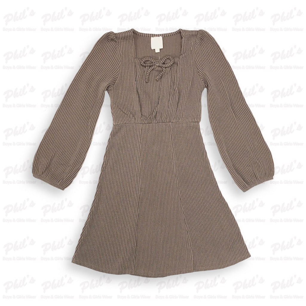 Tween Girls' Brown Long Sleeve Dress