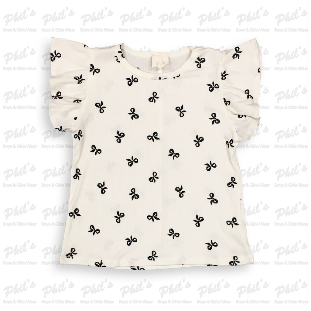 Tween Girls' Bow Printed Top
