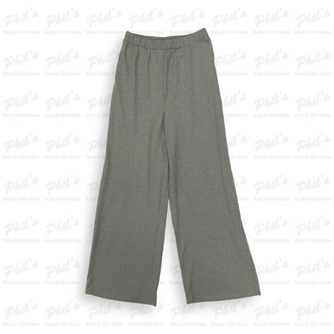 Tween Girls' Grey Textured Straight Leg Pants