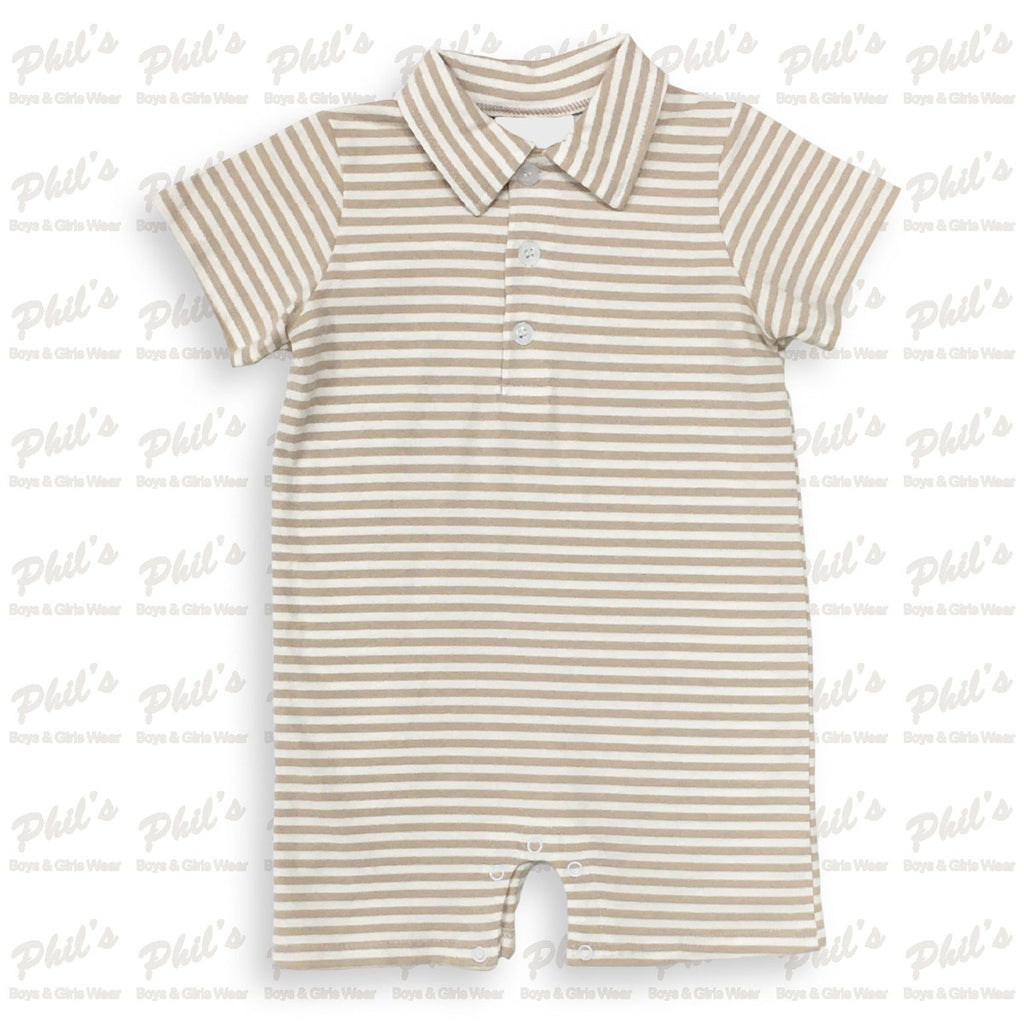Khaki Stripe Romper