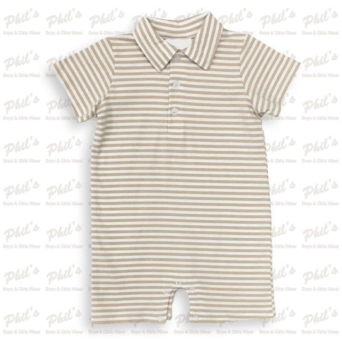 Khaki Stripe Romper