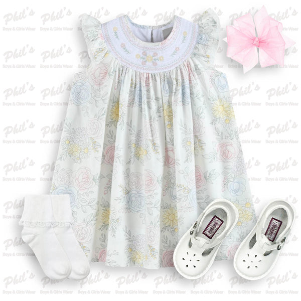 Pastel Floral Smock Dress