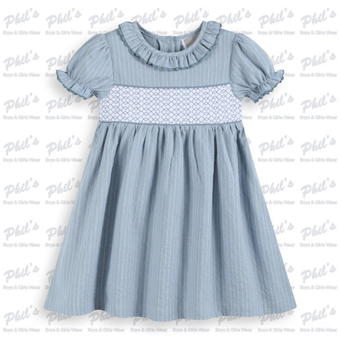 Dusty Blue Smock Dress