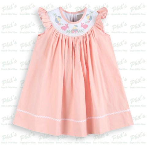 Bunny Smocked Coral Dress