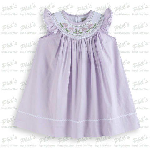 Lavender Easter Bunny Smock Dress