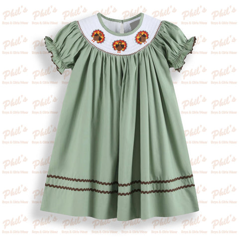 Sage Green Turkey Smock Dress