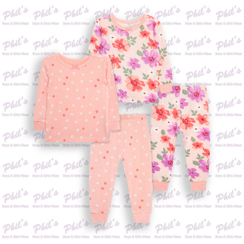 Pink Floral Bamboo Pajama Set