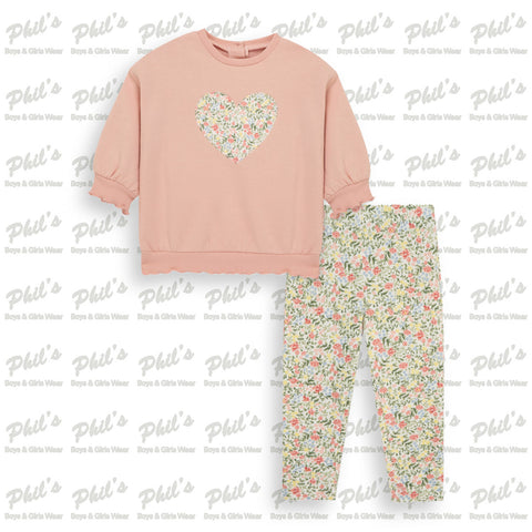 Floral Heart Sweatshirt Legging Set