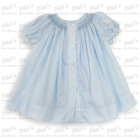 Blue Lace Smock Dress