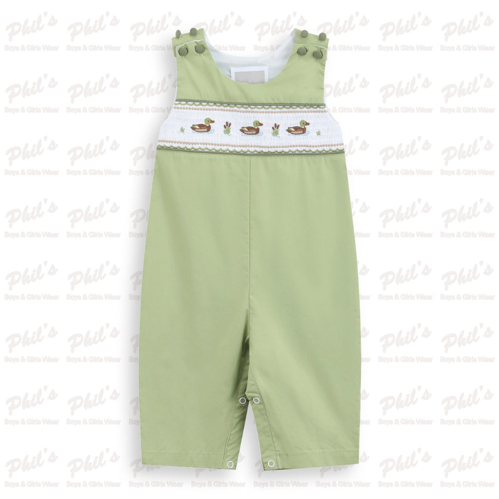 Baby Boys' Green Duck Smocked Jon Jon