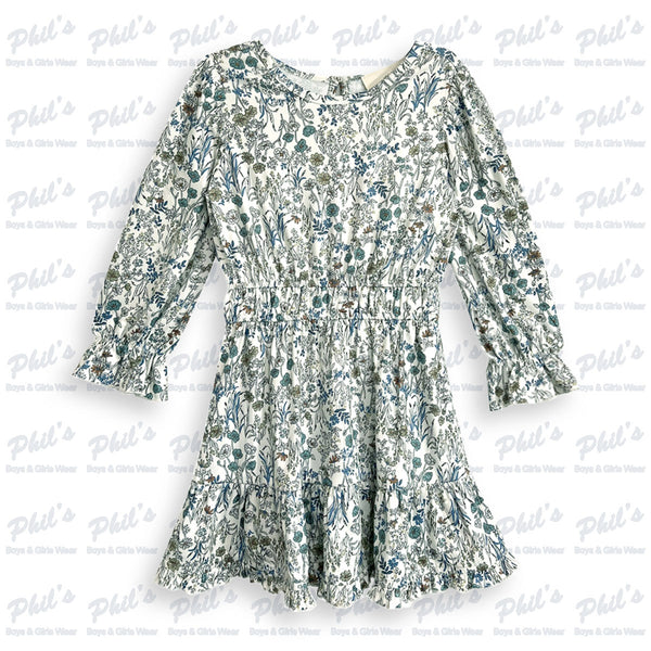 Blue & Green Floral Bamboo Dress