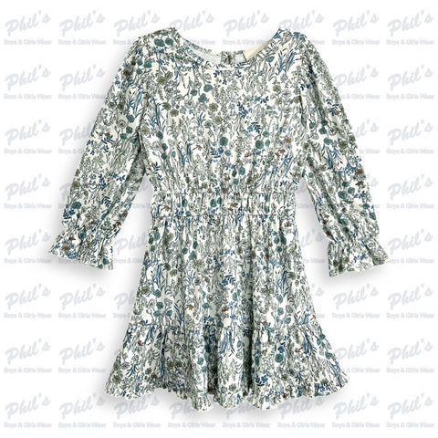 Blue & Green Floral Bamboo Dress