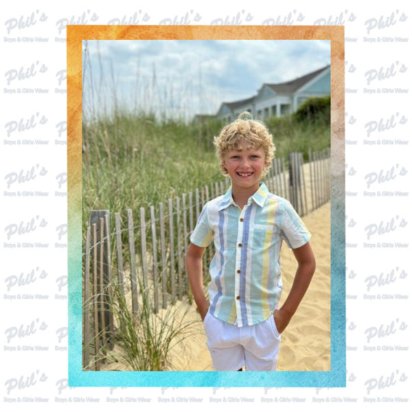 Thick Multi-Colored Stripe Button Down Shirt