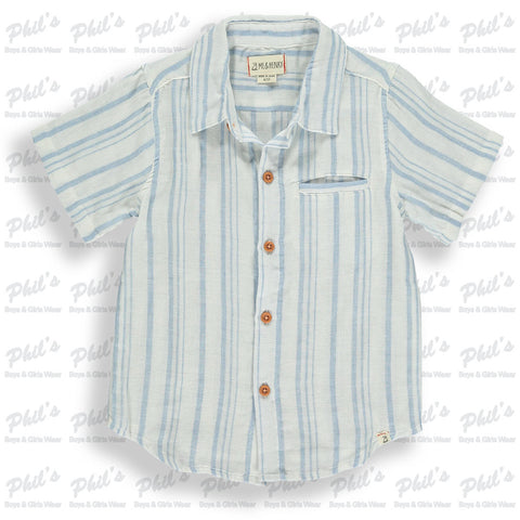 Blue / Ivory Stripe Button Down Shirt