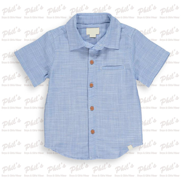 Blue Linen Button Down Shirt