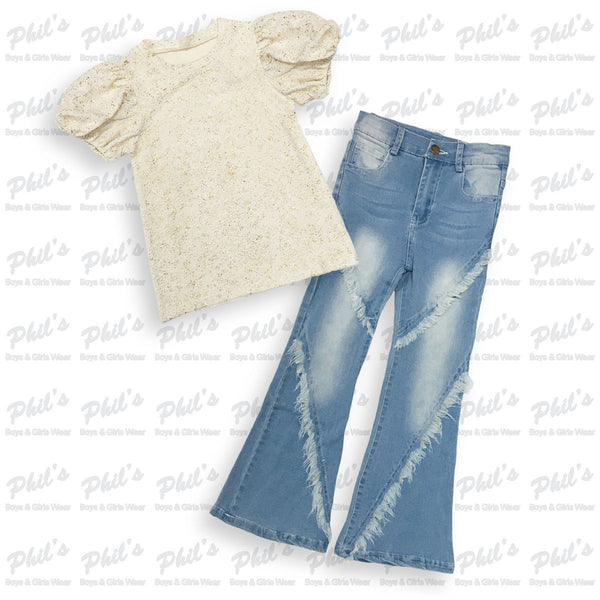 Ivory Gold Flake Top