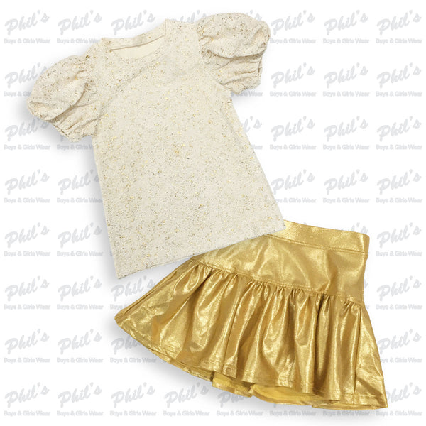 Ivory Gold Flake Top