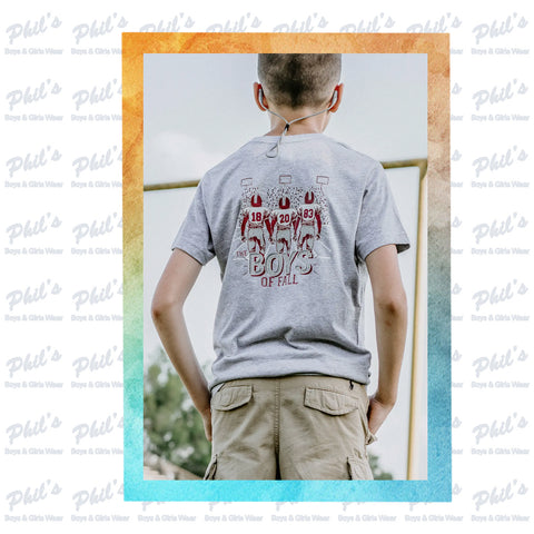 Maroon & Grey Boys of Fall Tee