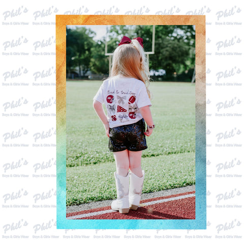 Maroon & Grey Bows Tee