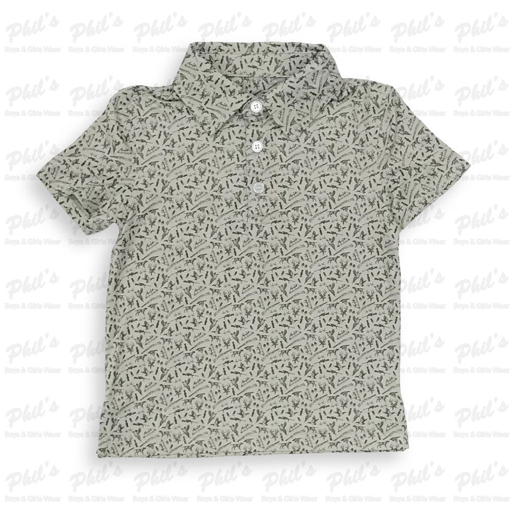 Boys' Microprint Hunting Polo Shirt
