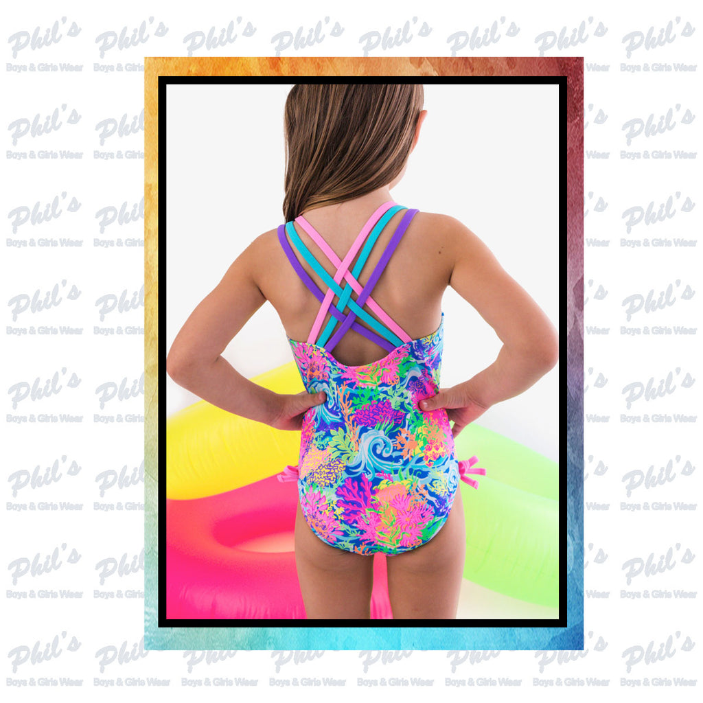 Neon Waves One Piece Swimsuit