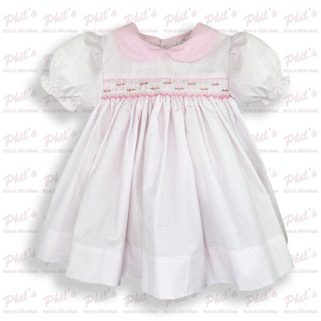 Pink Pin Dot Smock Dress