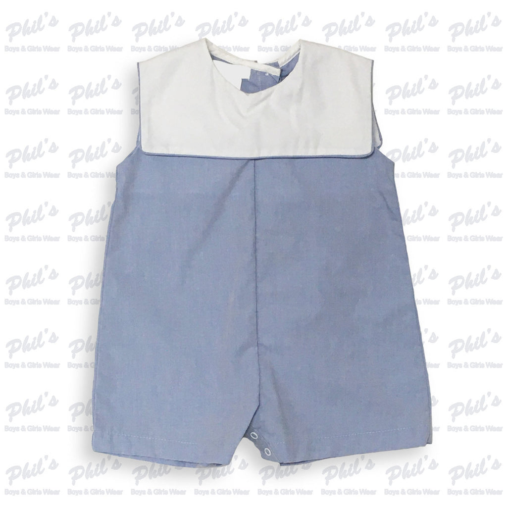 Dark Blue Shortall w/ White Square Collar