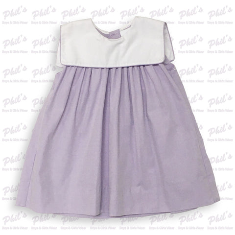 Lavender Dress w/ White Square Collar