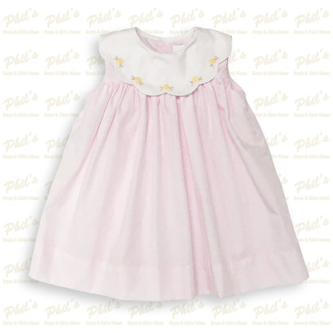 Pink Dress w/ White Scallop Collar