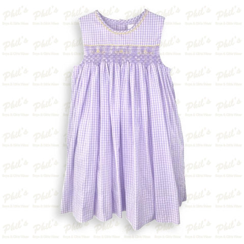 Lavender Gingham Smocked Dress