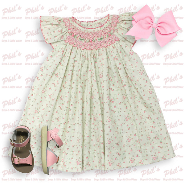 Mint Rosebud Smock Dress