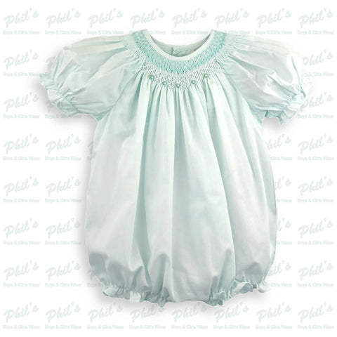 Mint Smocked Batiste Bubble