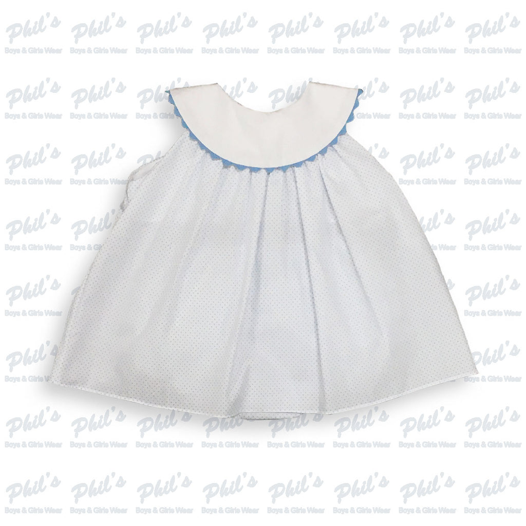 Blue Pin Dot Ruffle Bloomer Set