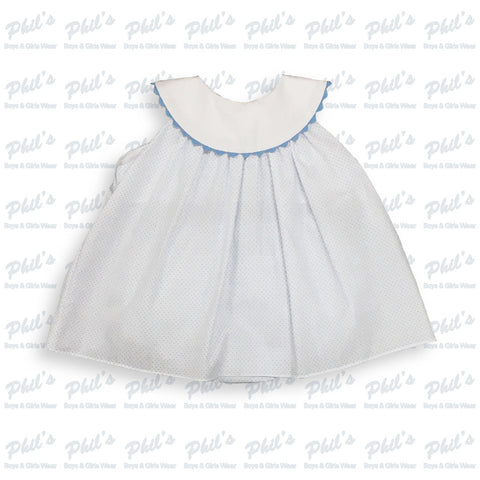 Blue Pin Dot Ruffle Bloomer Set