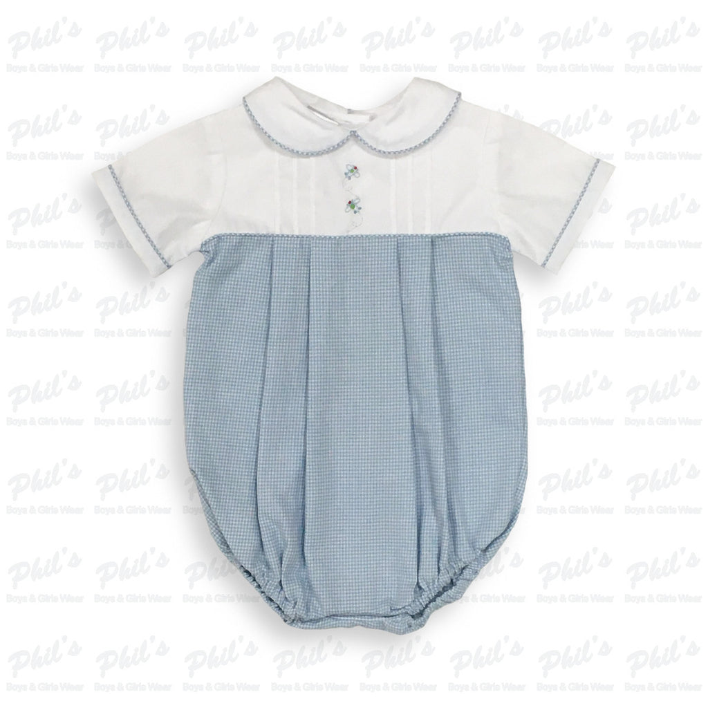 Baby Boys' Blue Gingham Airplane Bubble