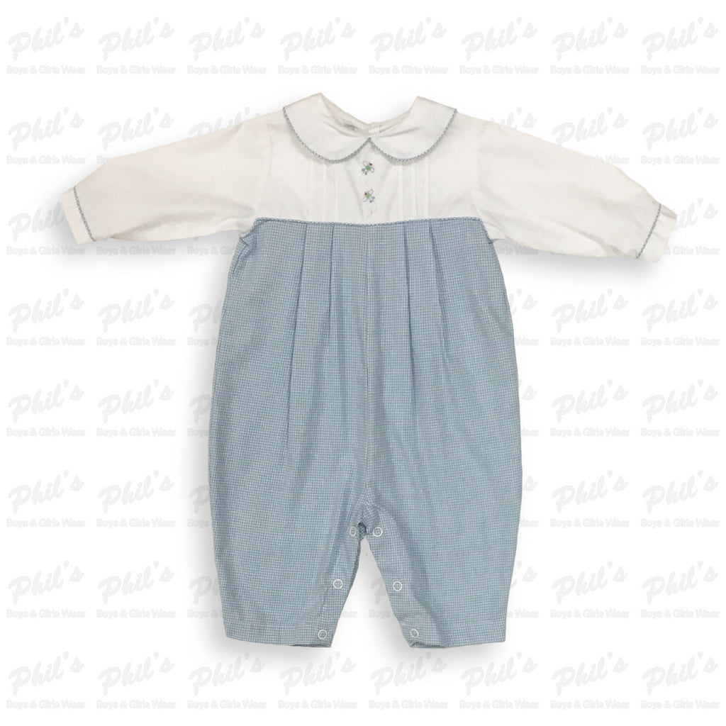 Baby Boys' Blue Gingham Airplane Jon Jon