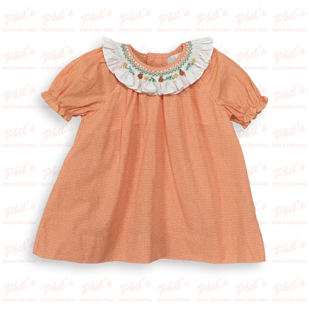 Girls' Pumpkin Collar Orange Dress