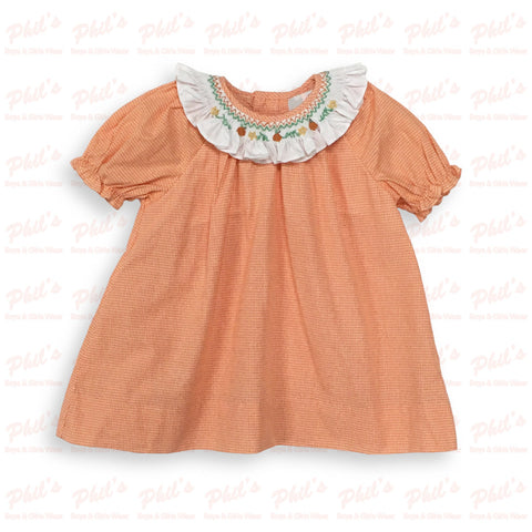 Girls' Pumpkin Collar Orange Dress