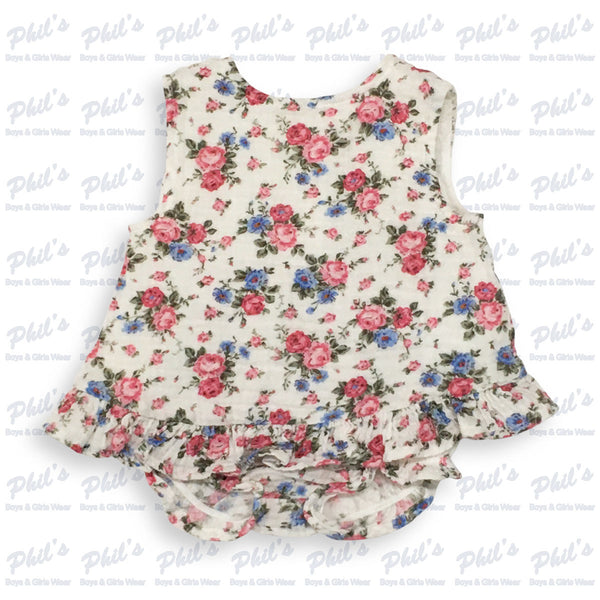 Rose Cross-Back Muslin Bloomer Set